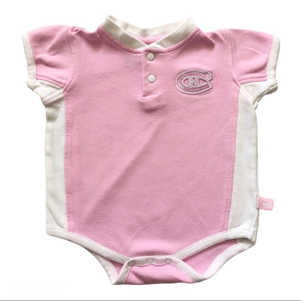 NHL Canadian Baby Girl Onesie 0-6 Months Pink